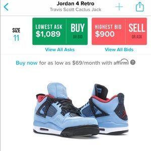 Jordan cactus Jack rare DEADSTOCK